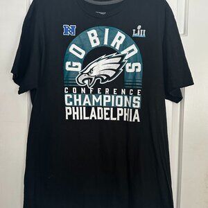 Philadelphia‎ Eagles Football 2017 NFC Champion "GO BIRDS" XL Short Sleeve Shirt